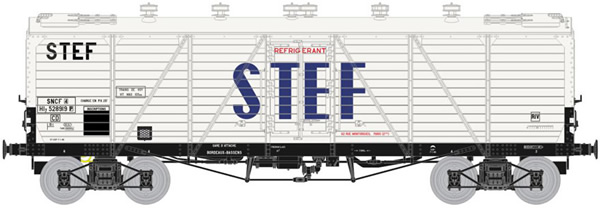 REE Modeles WB-585 - FRIGO TP Wagon New Construction, Ice door on roof, Aerator SNCF STEF Blue Letter Era III
